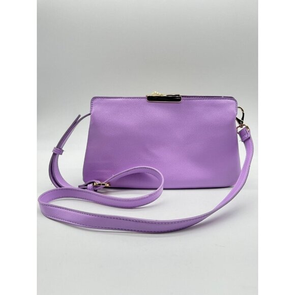 Macy's On 34th Rodelle soft faux-leather small crossbody bag clutch - Lilac - Picture 6 of 11